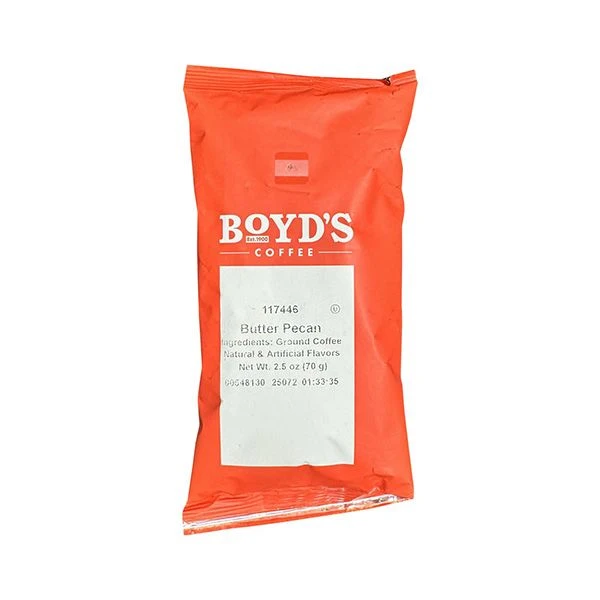 Boyd's Butter Pecan Ground Coffee, 5/2.5oz Pre-Portioned Packets - 12.5oz Total - Nutty Buttery Flavor 2 Boyd's Butter Pecan Ground Coffee, 5/2.5oz Pre-Portioned Packets - 12.5oz Total - Nutty Buttery Flavor - Image 2