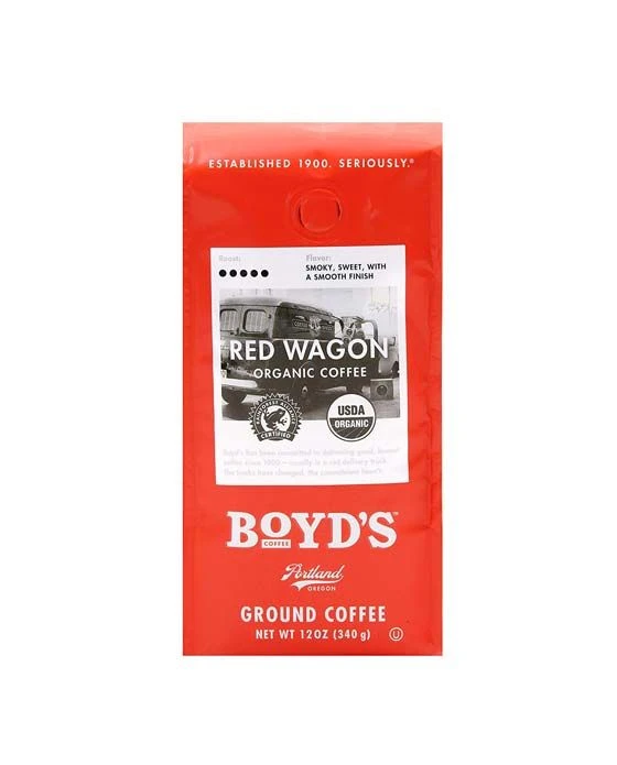 Boyd's Organic Red Wagon Coffee - Ground Dark Roast - 12-Oz 2 Bags 2 Boyd's Organic Red Wagon Coffee - Ground Dark Roast - 12-Oz 2 Bags - Image 2