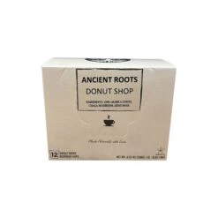 Ancient Roots Single Serve Mushroom Coffee, Made With Chaga And Lion's Mane, 100% Arabica, Medium Roast, (Donut Shop) (12 Count)