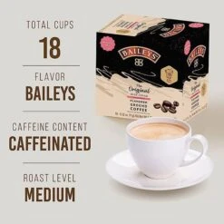 Baileys Bailey's, The Original Irish Cream Flavored Coffee, 2/18 Single Serve Cups 7 Baileys Bailey's, The Original Irish Cream Flavored Coffee, 2/18 Single Serve Cups -Coffee Supplies Store baileys original irish cream flavored coffee single serve cups 2