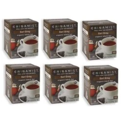 Coffee Supplies Store 15 China Mist - Earl Grey Organic Black Full Leaf Tea Sachet, 6 Boxes 15 Count Each