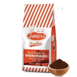 Junior's Most Fabulous Brooklyn Blend, Medium Roast Ground Coffee, 2/12 Oz Bags -Coffee Supplies Store juniorabrooklyn 1
