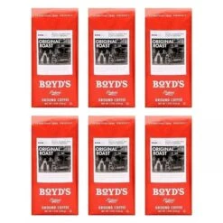 Boyd's Original Roast Ground Coffee, 100% Arabica Coffee, 12 Oz, 6 Pack